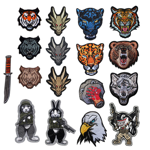 Tactical Animal Skull  dark knight helmet Bear leopard Tiger Wolf Shark  Bunny  tank soldier flying army fan  seal patch ► Photo 1/6