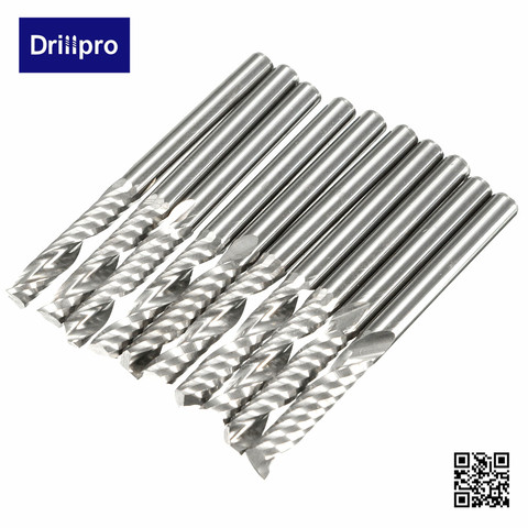 Hot Sale 3.175 x 22mm (1Lx3.22x5) Good 10pcs 1/8  Cnc Bits Single Flute Spiral Router Carbide End Mill Cutter Tools ► Photo 1/6