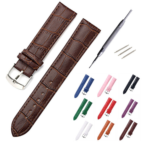 Watch Band Genuine Leather straps Watchbands 12mm 14mm 15mm 16mm 17mm 18mm 19mm 20mm watch accessories men Belt band ► Photo 1/6