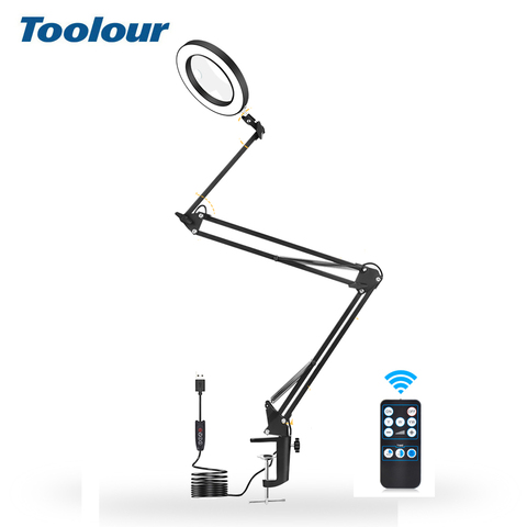 Toolour 5X/10X Magnifier Wireless Remote Control LED Lamp Three-Section Flexible Handle for Welding Beauty Tattoo Reading Study ► Photo 1/6