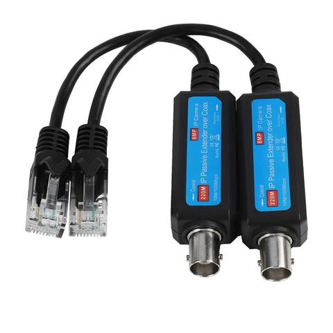 IP Network Coaxial Transmitter Receiver Extender Safe Transmission Cables For IP NVR Camera​​ 1 Pair 10/100Mbps IP to Coaxial ► Photo 1/1