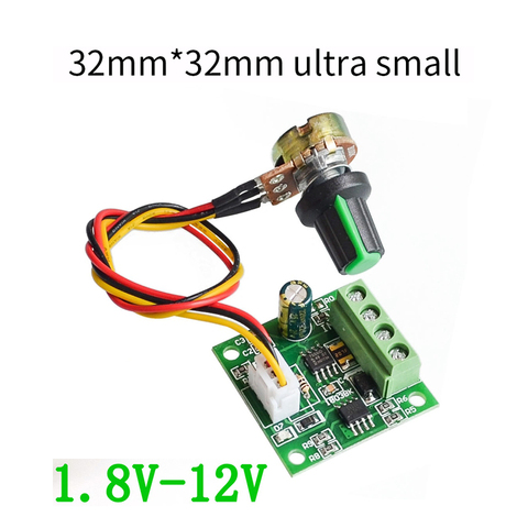 1803BW PWM DC motor governor board 1.8V 3V 5V 6V 12V 2A speed control module ► Photo 1/2