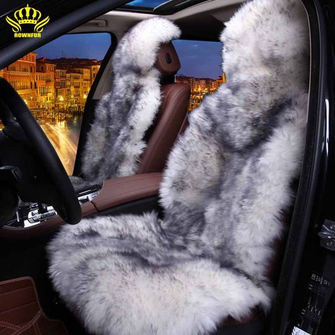 100% Natural fur Australian sheepskin car seat covers universal size,1PCS,Long Hair for car lada granta kalina priora bmw toyota ► Photo 1/6