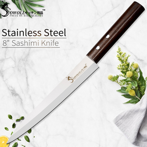 Japanese Sashimi Knife 8 Inch Ultra-thin Filleting Knives Salmon Sushi Raw Fish Slicing Knife Stainless Steel Kitchen Knives ► Photo 1/6