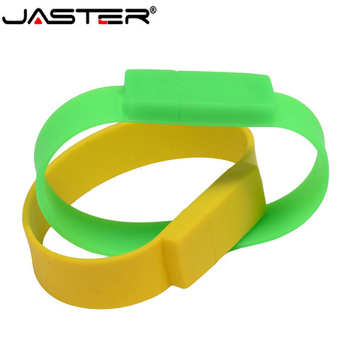 JASTER 100% real capacity Silicone Bracelet Wrist Band pendrive 16GB 8GB USB 2.0 USB Flash Drive memory Stick U Disk Pendrives ► Photo 1/6