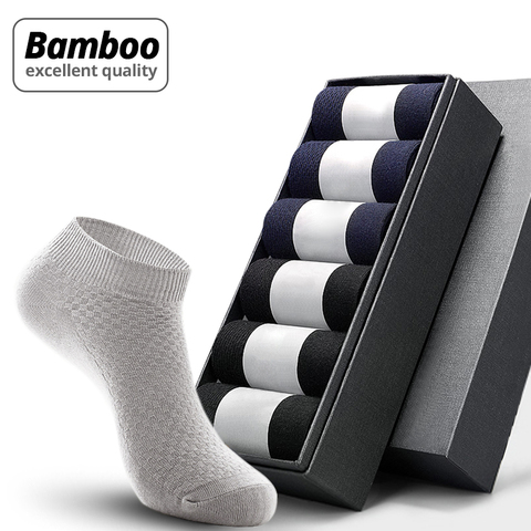 HSS 5Pairs/lot Men Socks Bamboo Fiber Short Ankle Socks High Quality Summer Winter Business Breathable Male Sock Meias Man Sox ► Photo 1/6