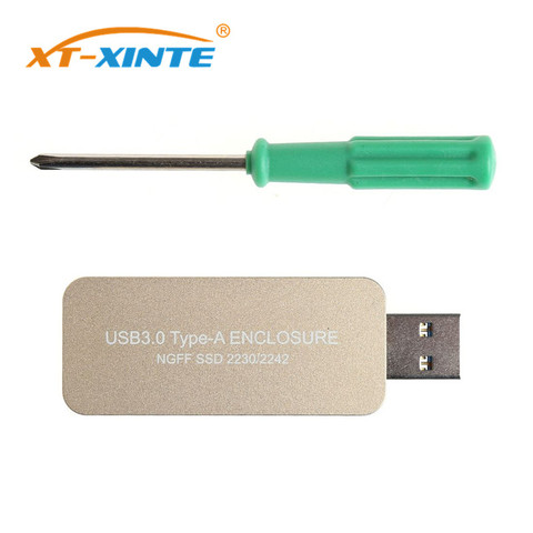 XT-XINTE M2 SATA SSD Case USB3.0 Type-A to M.2 SSD Enclosure B Key for NGFF 2230 2242 SATA HDD Solid State Drive External Box ► Photo 1/5