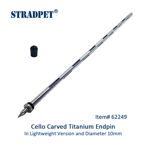 STRADPET Solid Titanium Endpin or Carved Titanium Endpin(lightweight version) for Cello in diameter 10mm, Length 595 mm ► Photo 1/2