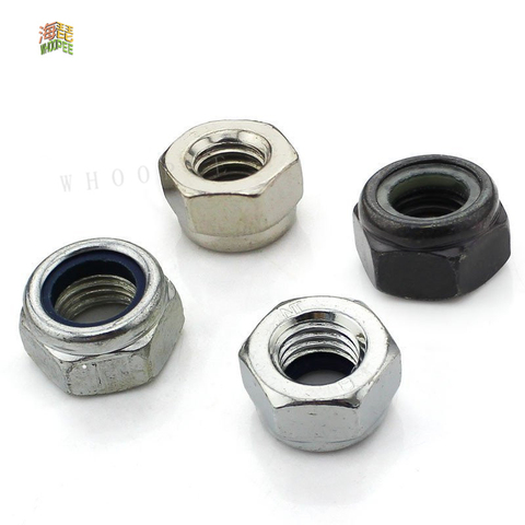 50X M2 M2.5 M3 M4 M5 M6 304 Stainless Steel Carbon Steel Black Zinc-plated Hex Nylon Insert Lock Nut Self-locking Nylock Locknut ► Photo 1/5