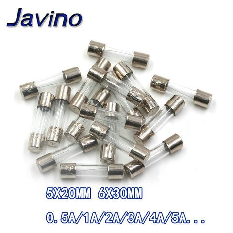 10pcs/lot One Sell 5*20mm 6*30mm Fast Blow Glass Tube Fuses 5x20 6x30 mm 250V 0.5 1 2 3 4 5 6 8 10 15 20 25 30 A AMP Fuse ► Photo 1/6