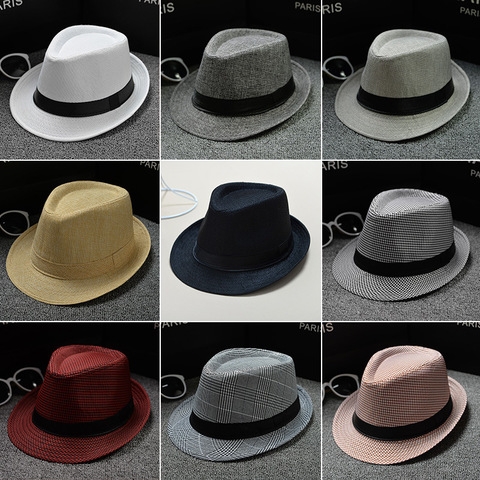 New Fashion Retro Men Fedoras Top Jazz Felt Wide Brim Hat Vintage Couple Cap Winter Chapeau Summer Bowler Hats Cap Outdoor ► Photo 1/6