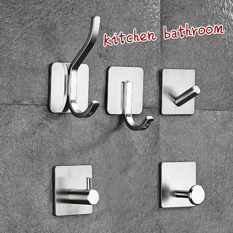 Stainless Steel Single Robe Hook Wall Mounted Towel Hook Clothes Hook Bathroom Kitchen Hardware ► Photo 1/6