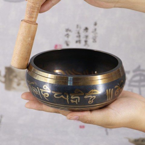 Tibetan Bowl Sing Bowl Nepalese Buddhist Tibetan Chanting Yoga Meditation Bowl Buddhist Sound Therapy Bowl Copper Religion Carft ► Photo 1/6