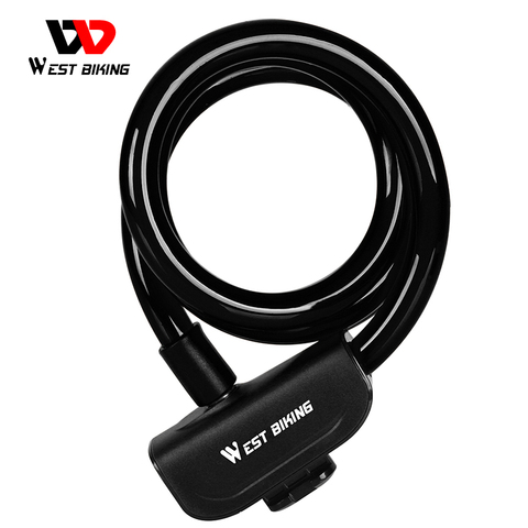 WEST BIKING Bicycle Cable Lock Outdoor Cycling Anti-theft Lock With Keys Steel Wire Security Bike Accessories 1.2M Bicycle Lock ► Photo 1/6