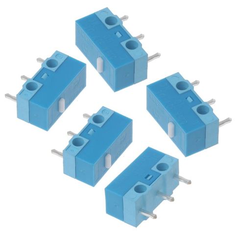 5Pcs Original HUANO White Dot Blue Shell 0.74N Mouse Micro Switch Silver Alloy Contacts 20 Millions Lifetime 77UD ► Photo 1/6