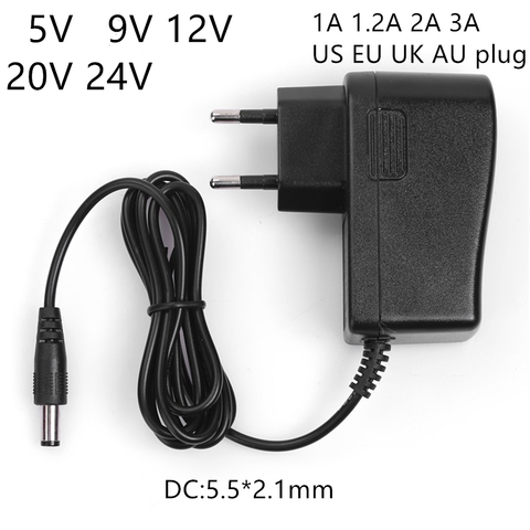 AC 110-240V DC 5V 9V 12V 20V 24V 1A 1.2A 2A 3A Universal Power Adapter Supply Charger adaptor Eu Us for LED light strips CCTV ► Photo 1/2
