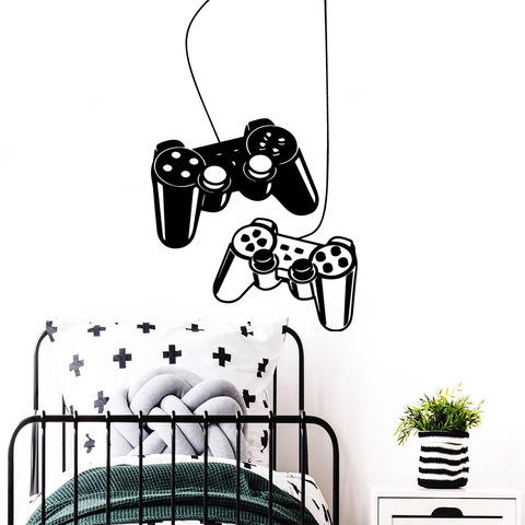 Creative Gamer Vinyl Wall Stickers Gamepad Wallpaper For Kids Boy's Room Game Room Decoration Sticker Murals Decal Home Decor ► Photo 1/6