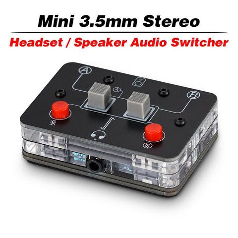 Nobsound Mini 2-Way Microphone Headset / Speaker AUX Stereo Audio Switcher Box 3.5mm A & B Selector ► Photo 1/6