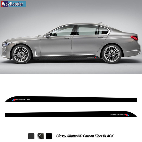 2 Pcs Car Door Side Stripes Skirt Sticker Vinyl M Performance Decal For BMW F01 F02 G11 G12 7 Series 730 740 750 760 Accessories ► Photo 1/6