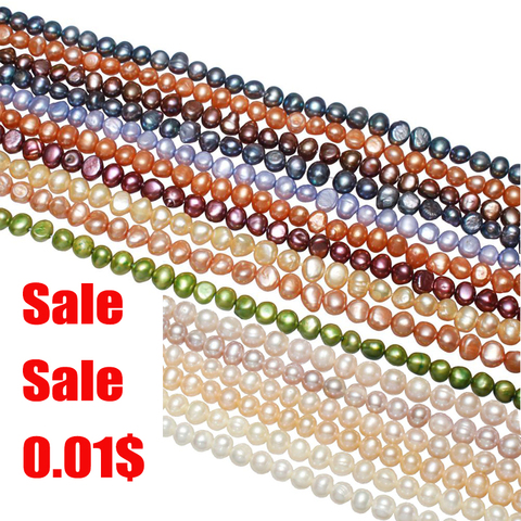 Wholesale  Woman white Pink Real Natural Cultured Freshwater Pearl Super Cheap Jewelry Making DIY Necklace Bracelet Pearls Beads ► Photo 1/6