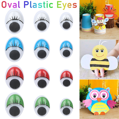 100Pcs Plastic Wiggling 3D Doll Eyes Oval Moving Eyes for DIY Toys Dolls Stuffed Animals Plush Eyes Handmade Toy Accessories ► Photo 1/6