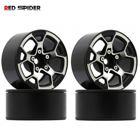 4PCS  Metal Beadlock Wheel Hub Rim Fit 1.9 Tires for 1/10 RC Crawler Axial SCX10 90046 D90 ► Photo 1/6