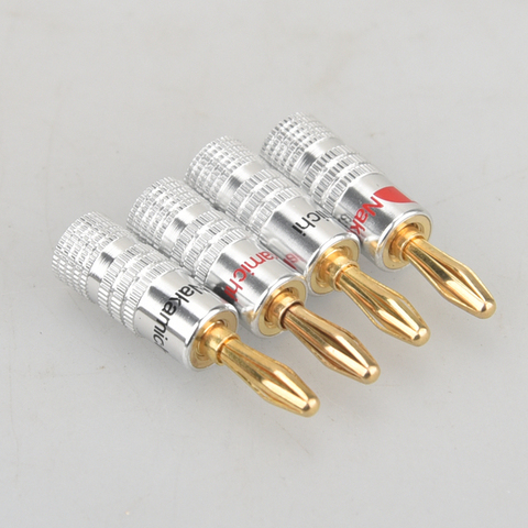 4PCS/Set 4mm and 2mm Pure Copper Gold Plated Banana Plug Connector For Audio Video Speaker Cable Adapter Terminal Connectors Kit ► Photo 1/4