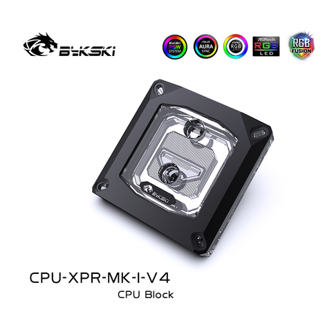 Bykski CPU-XPR-MK-I-V4  CPU Cooler Processor Water Cooling Block For INTEL LGA1366/1156/1155/1151/1150/2011/2066 12V/5V A-RGB ► Photo 1/6