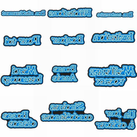 Bonne chance  Félicitations French Wishing Words Phrase Metal Cutting Dies Stencil For DIY Scrapbooking Craft Cards 2022 New ► Photo 1/6