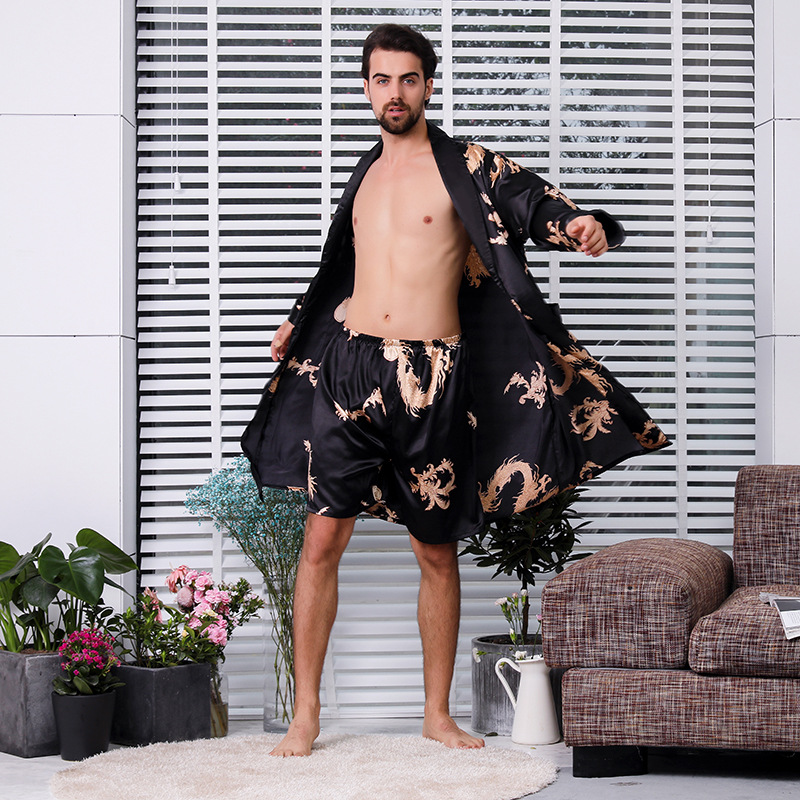 mens silk dressing gown dragon Dragon Silk Robe Men