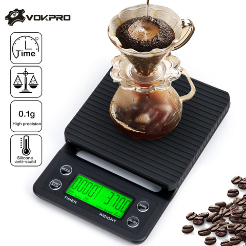 Household Drip Coffee Scale Timer High Precision Electronic Digital Kitchen LCD 