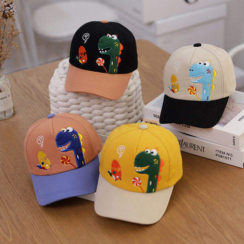 Spring Summer Baby Baseball Cap Cartoon Embroidery Dinosaur Baby Boy Caps Cute Toddler Kids Girls Sun Hat ► Photo 1/1