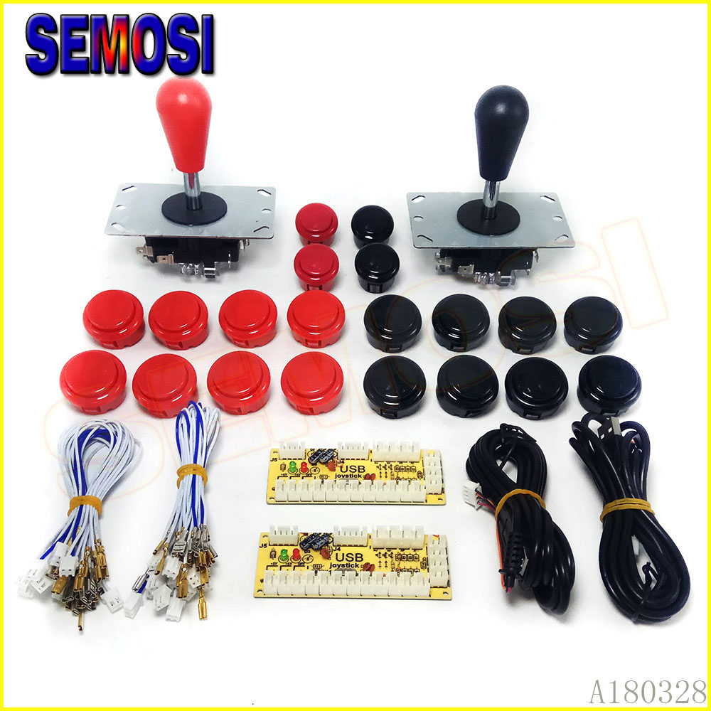 2 Players Arcade Buttons and Joystick Kit Controller Zero Delay USB Encoders DIY 