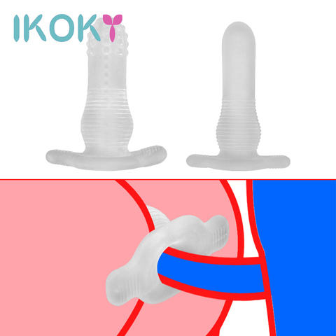 IKOKY Anal Expanding Sex Toys for Women Men Gay Butt Expansion Anus Dilator TPE Hollow Anal Plug Transparent Prostate Massager ► Photo 1/6
