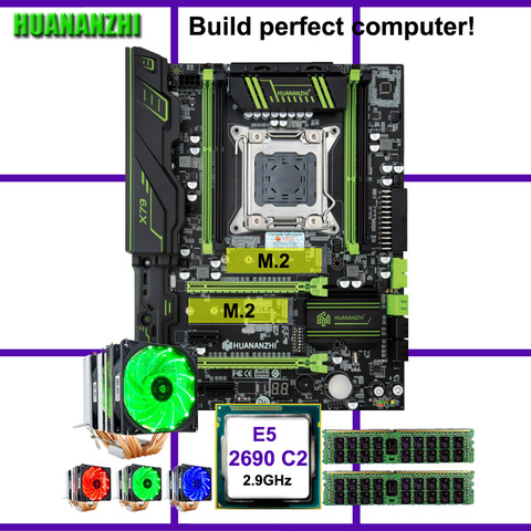 HUANANZHI X79 Super Motherboard Gaming Set Dual M.2 SSD Slot CPU Xeon E5 2690 2.9GHz 6 Tubes Cooler Brand RAM 32G(2*16G) RECC ► Photo 1/6