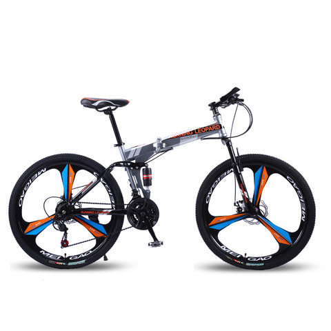 foldable bicycle mountain bike wheel size 26 inches Road bike 21 speeds Suspension Bicycle Double Disc Brake ► Photo 1/6