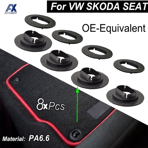 Floor Mat Fastener Clips Carpet Oval Clamps For VW Golf Jetta Eos Seat Leon Mk1 Arosa MII Skoda Octavia Fabia OE 3D0864851B41 ► Photo 1/6