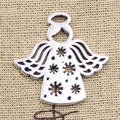 10pcs Charms Heart Snowflake Angel Snow Love 27x28mm Antique Silver Color Pendants DIYCrafts Making Findings Tibetan Jewelry ► Photo 1/4