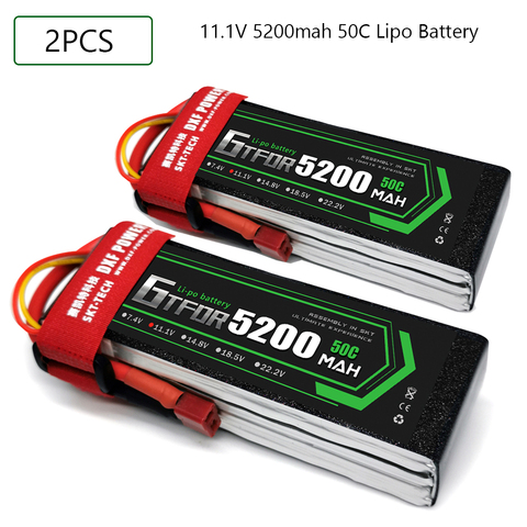 GTFDR 3S 11.1V 5200mah 50C-100C Lipo Battery 3S  XT60 T Deans XT90 EC5 For FPV Drone Airplane Car Racing Truck Boat RC Parts ► Photo 1/6