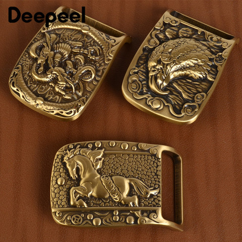 Deepeel 1Pc Solid Brass Metal Belt Buckle Men Women Waistband Head for Belts 37-38mm DIY Leather Craft Jeans Accessories YK159 ► Photo 1/4