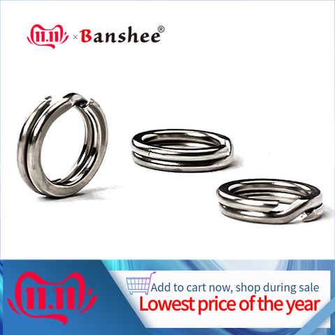 Banshee 60/100pcs Split Ring Heavy Duty Stainless Steel Split Rings Fishing Connector For Lure Fishing Accessories 3/4/5/6/7/9mm ► Photo 1/6