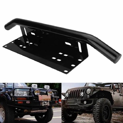 Universal Bull Bar Front Bumper License Plate Log Light Mount Bracket SUV Lamp Holder Off Road LED Light Bar Aluminum ► Photo 1/3