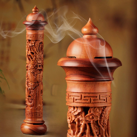 T Vertical Redwood Solid Wood Incense Burner Wooden for Incense Sticks 29cm Living Room Stick Incense Base ► Photo 1/6