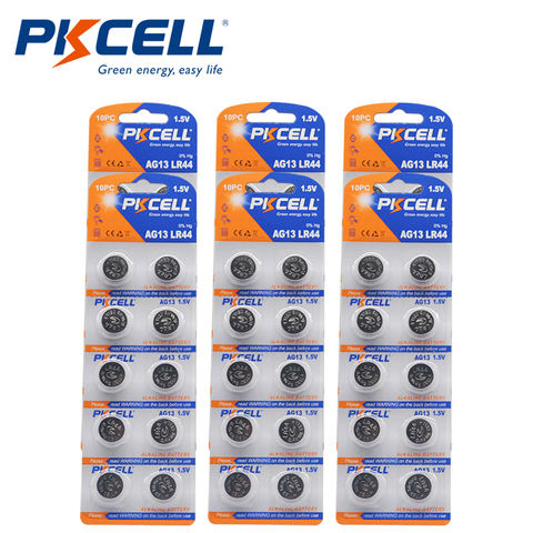6Pack/60Pcs G13 Batteries PKCELL 1.5V AG13 357A A76 303 LR44 SR44SW SP76 L1154 RW82 RW42 Alkaline Cell Button Battery ► Photo 1/6