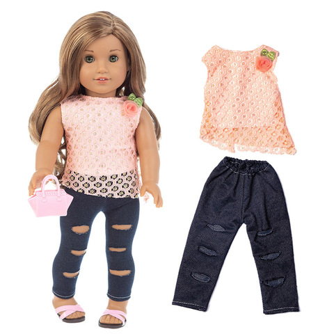 New pants with holes  suits  Fit For American Girl Doll 18 Inch Doll Clothes , Shoes are not included. ► Photo 1/3