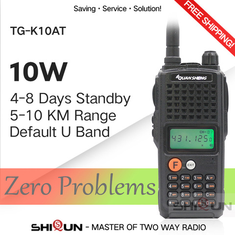 10W QuanSheng TG-K10AT Walkie Talkie 10km TG K10AT radio comunicador 10 km UHF400-470MHz Optional VHF Band Two-way Radio 4000mAh ► Photo 1/1