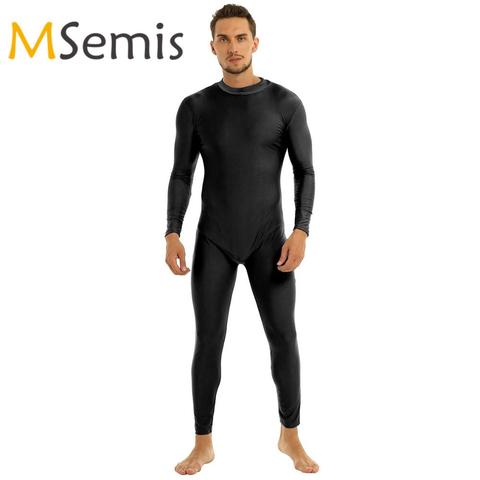 Mens Dance Costumes Gymnastics Leotard  Cycling Full Unitard Bodysuit Long Sleeve Sportswear Yoga  Stage Performance  Jumpsuit ► Photo 1/6