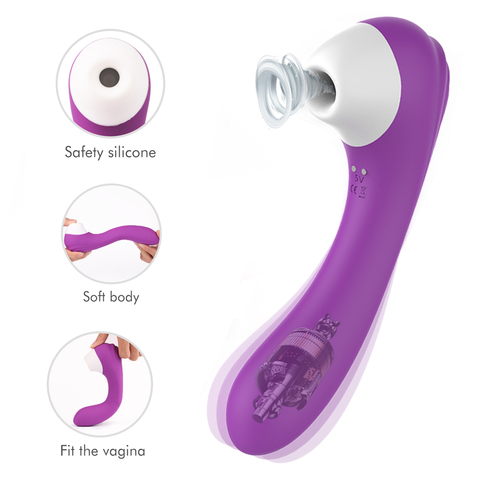 Dual Stimulation Clit Sucker G Spot Dildo Vibrator with 6 Sucking Intensities 9 Strong Vibration Modes Sex Toys for Women 2 in 1 ► Photo 1/6