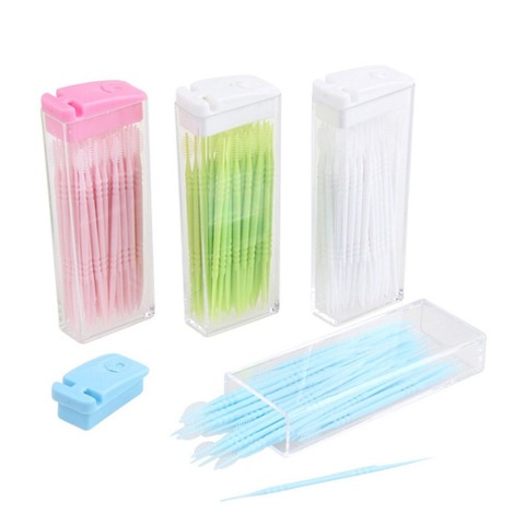 Portable Double Head Brush Tooth Picks Plastic Interdental Toothpick Brush 50 PCS Hotel Dental Picks Oral Care ► Photo 1/6