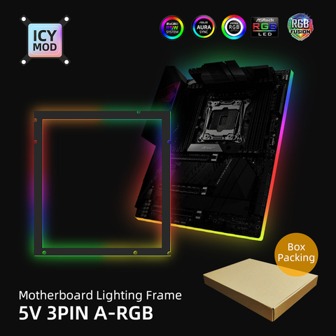 MOBO A-RGB Frame Acrylic ATX MATX ITX 5V3Pin Motherboard Lighting Pad AURA SYNC PC Case Frame Decoration Custom MOD Panel ► Photo 1/6